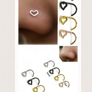 Rose Gold heart shaped nose ring